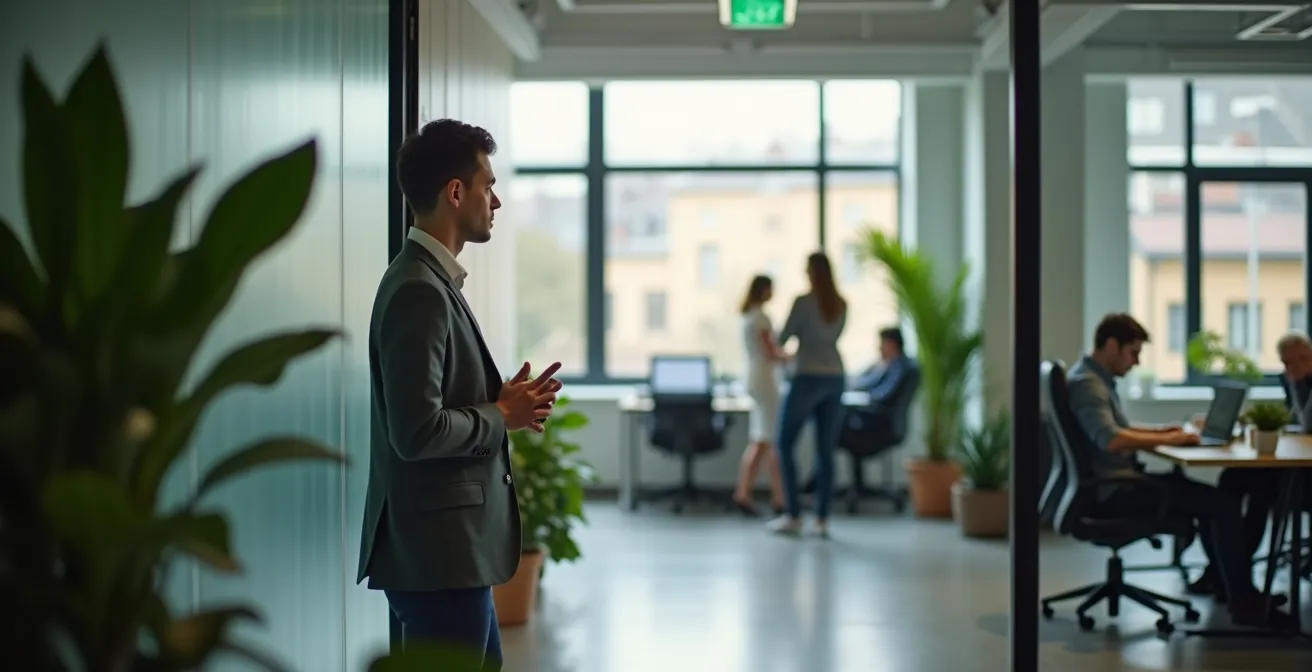 Professional past 5-4-3-2-1 methode toe tijdens stressmoment op kantoor