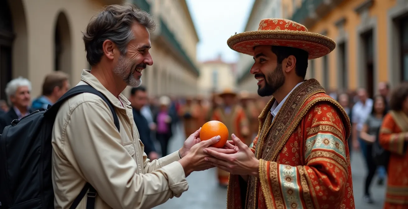 Toeristen observeren een Belgische processie op respectvolle afstand