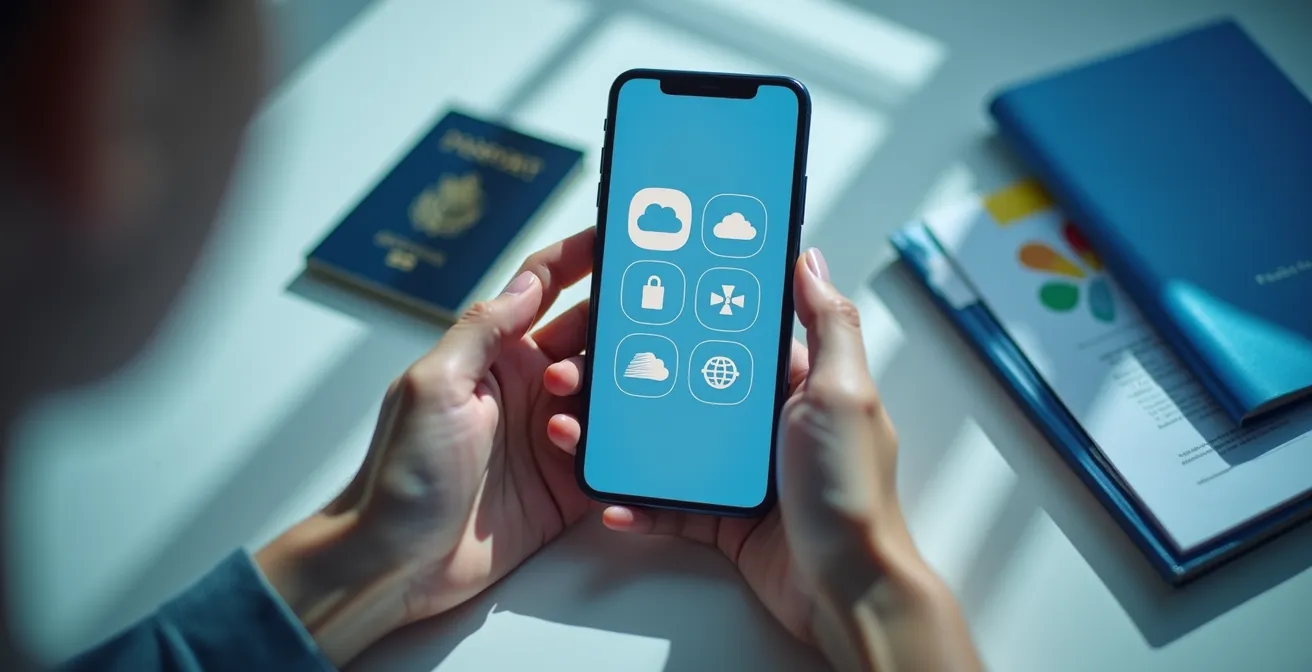 Beveiligde digitale opslag van reisdocumenten in de cloud