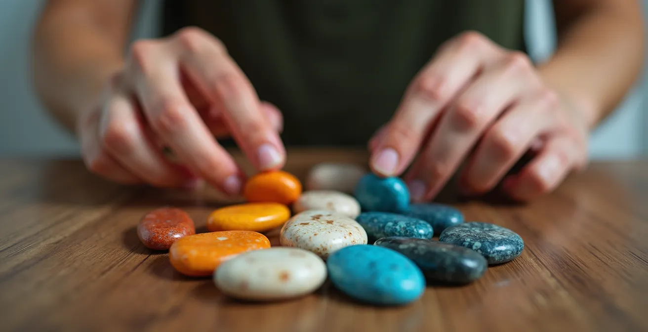 Visuele weergave van energiebalans met positieve en negatieve factoren in een werkweek