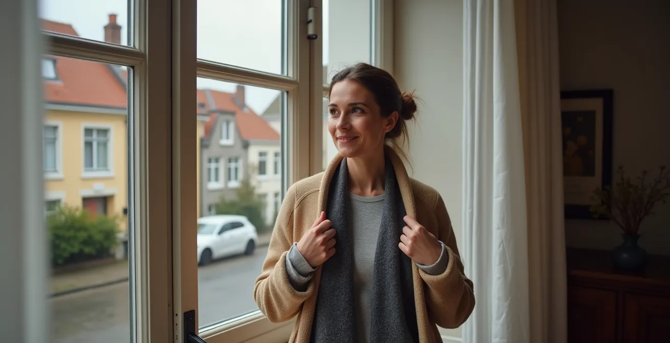 Gelaagde outfit voor wisselvallig Belgisch lenteweer